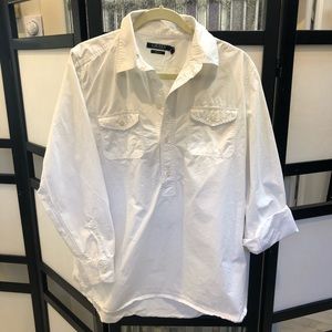 Lauren denim white cotton tunic xl